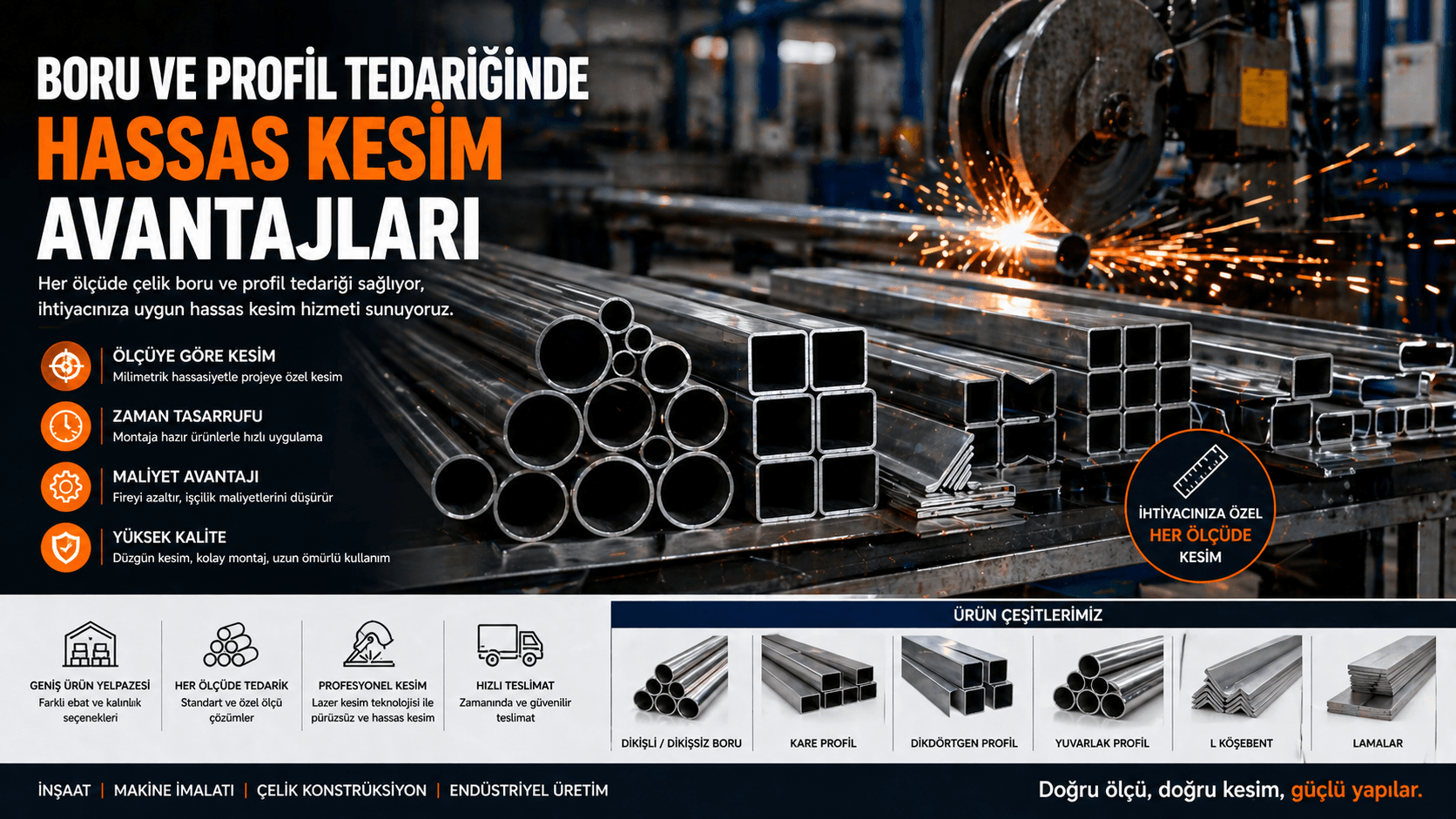 Boru ve Profil Tedariğinde Hassas Kesim Avantajları